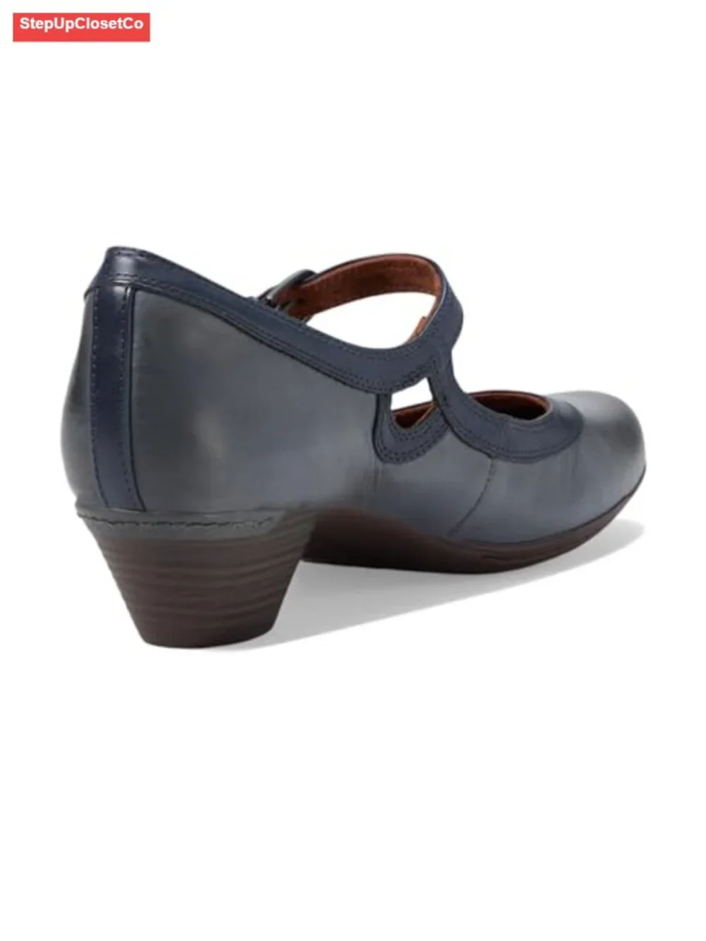 Mary Jane Loafers with Microfiber Lining & Footbed Cover, 1 5/8 Inch Heel